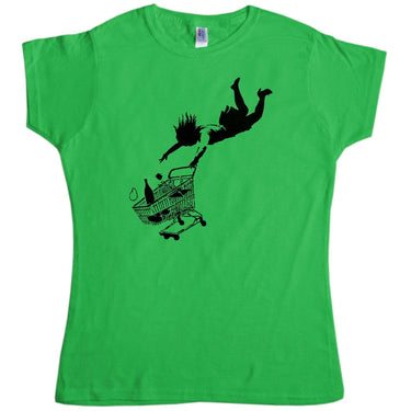 Banksy Shop Til You Drop Womens T-Shirt 8Ball